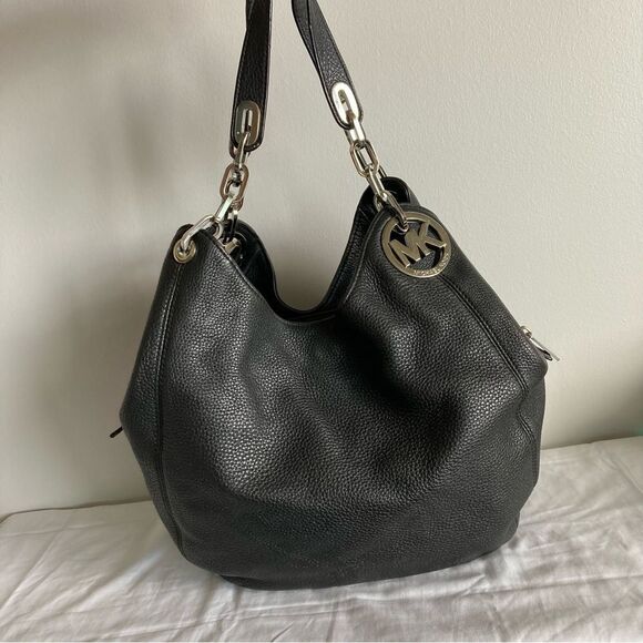 MICHAEL KORS Black Fulton Bedford Hobo Shoulder Bag Selma Raven Hamilton Tote - Picture 5 of 9
